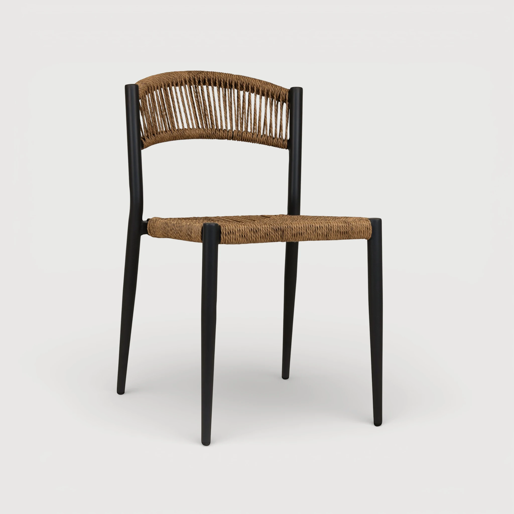 Oliver zunanji stol brez naslonjala za roke grafitno-naraven