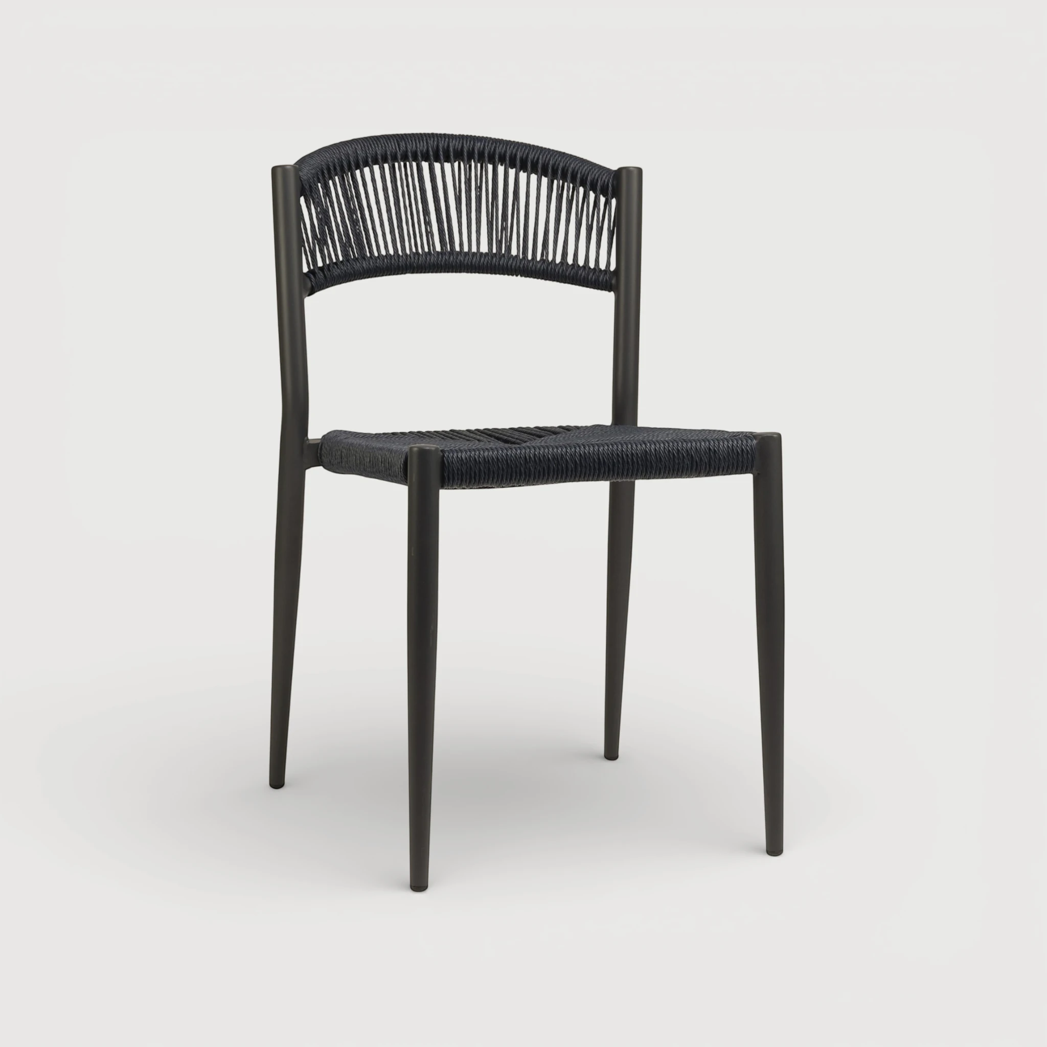 Oliver zunanji stol brez naslonjala za roke črn