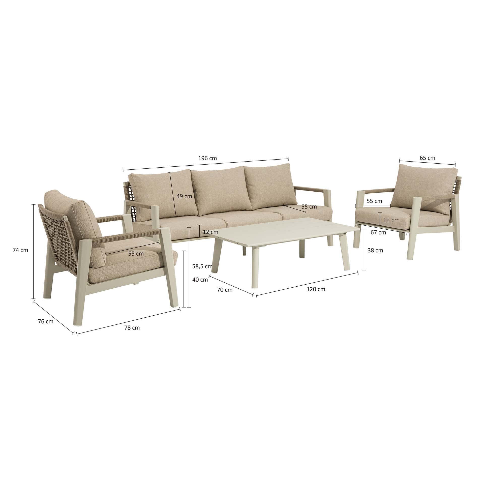 Hano outdoor lounge set beige