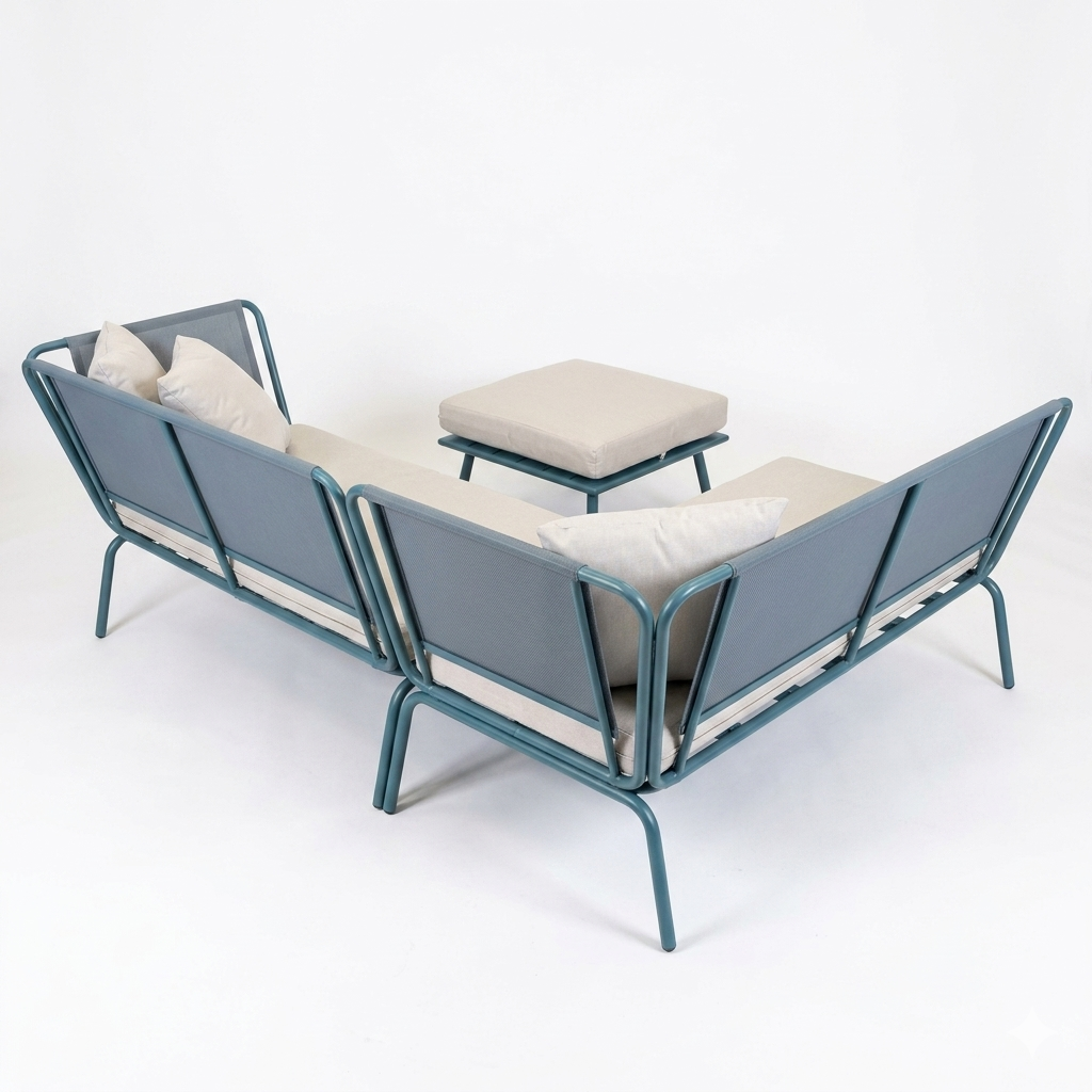 Maui corner lounge set blue