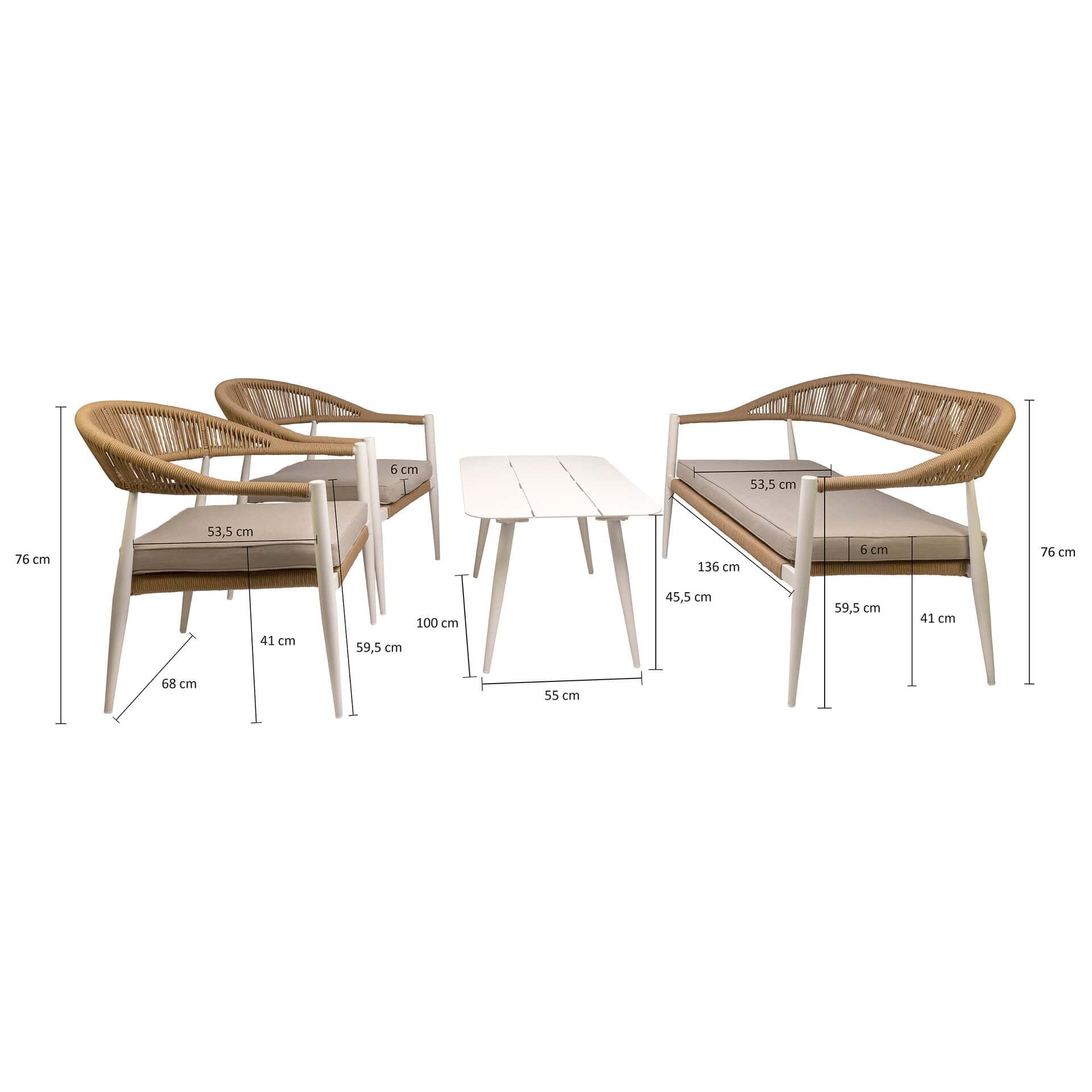 Oliver outdoor lounge set beige