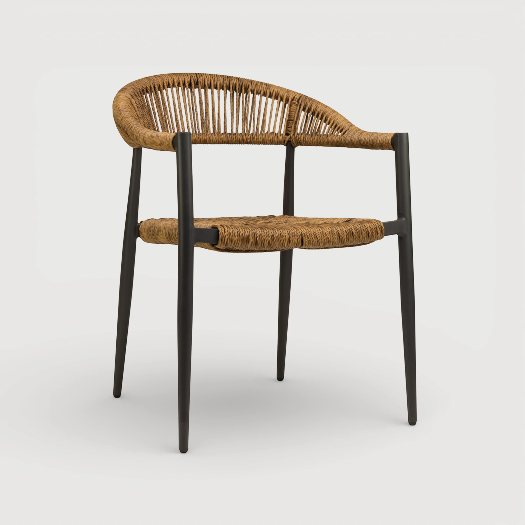 Oliver zunanji stol grafitno- naraven