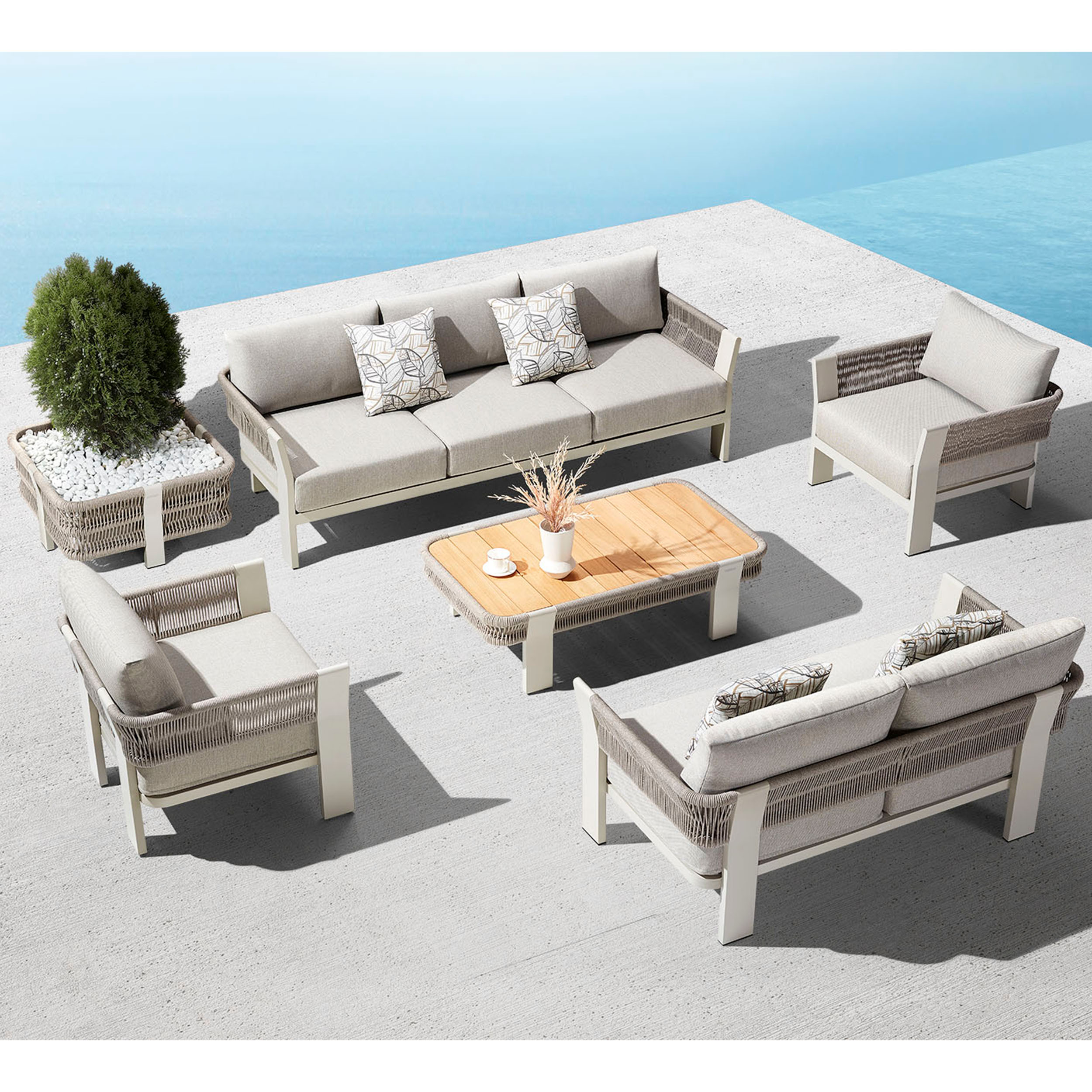 Boro lounge set siv dvosed