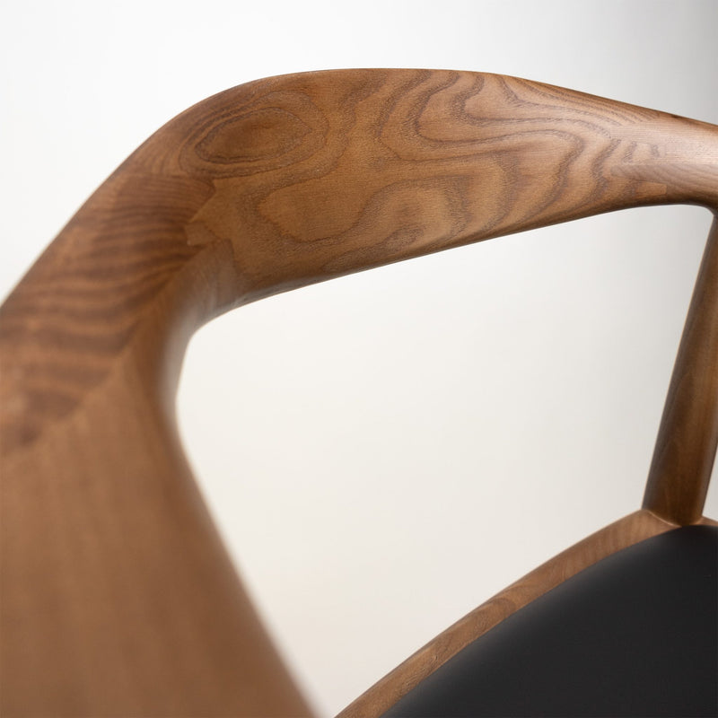 SCANDI BARSTOOL ASHWOOD/LEATHER