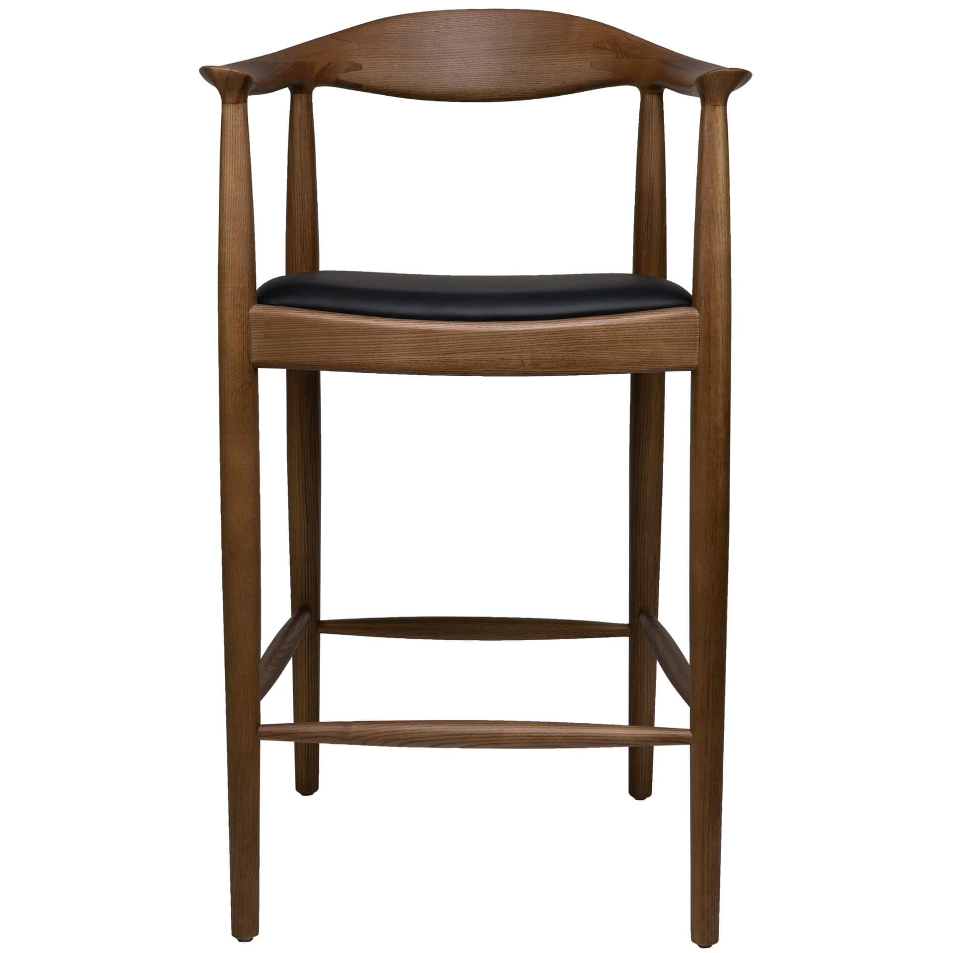 SCANDI BARSTOOL ASHWOOD/LEATHER LOW