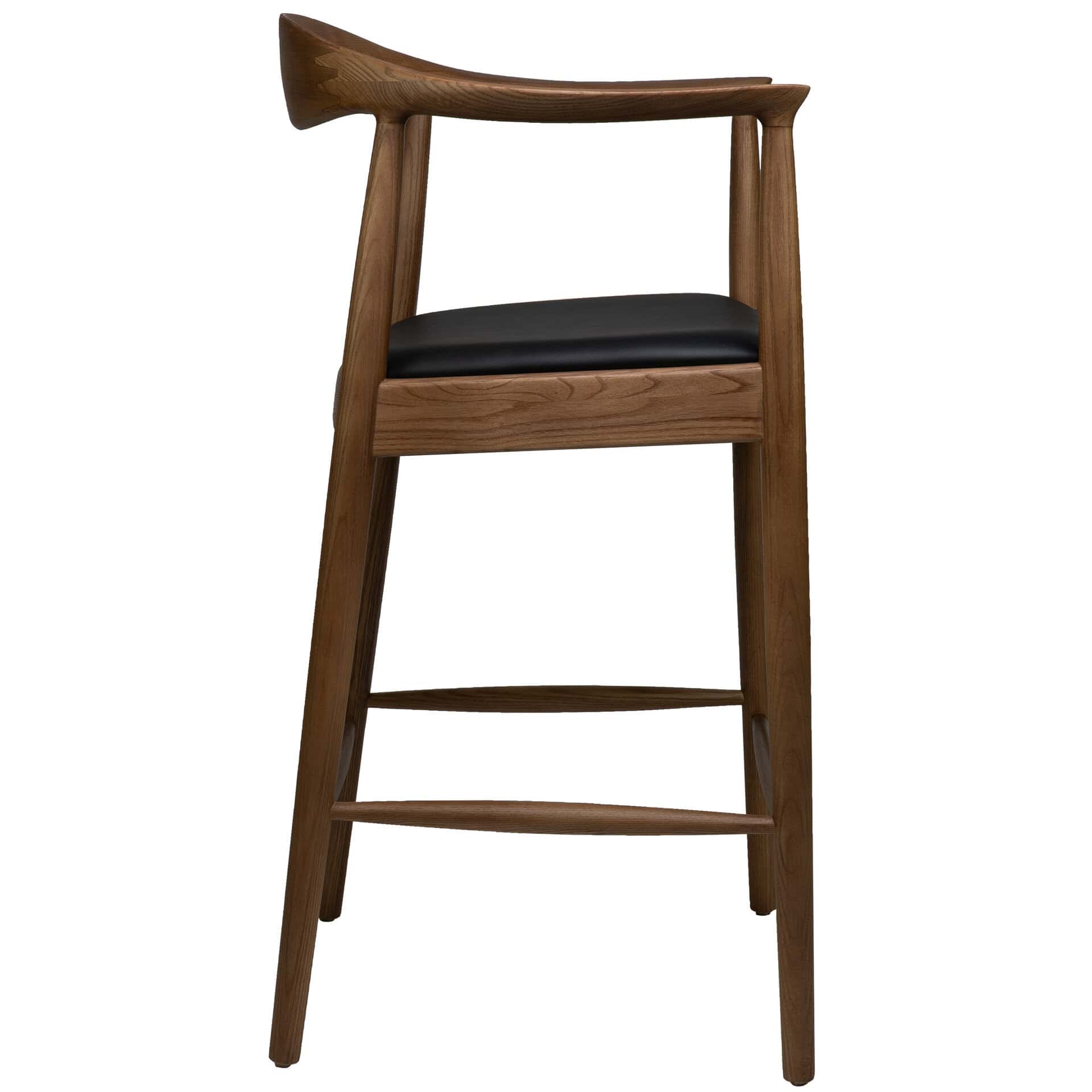 SCANDI BARSTOOL ASHWOOD/LEATHER LOW