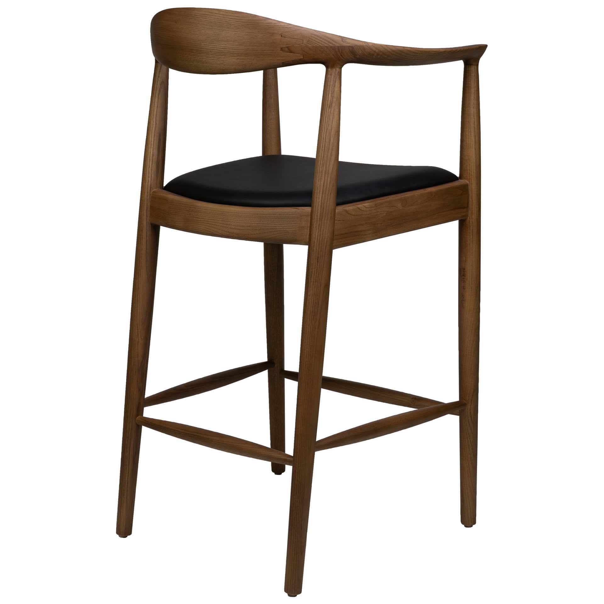 SCANDI BARSTOOL ASHWOOD/LEATHER LOW