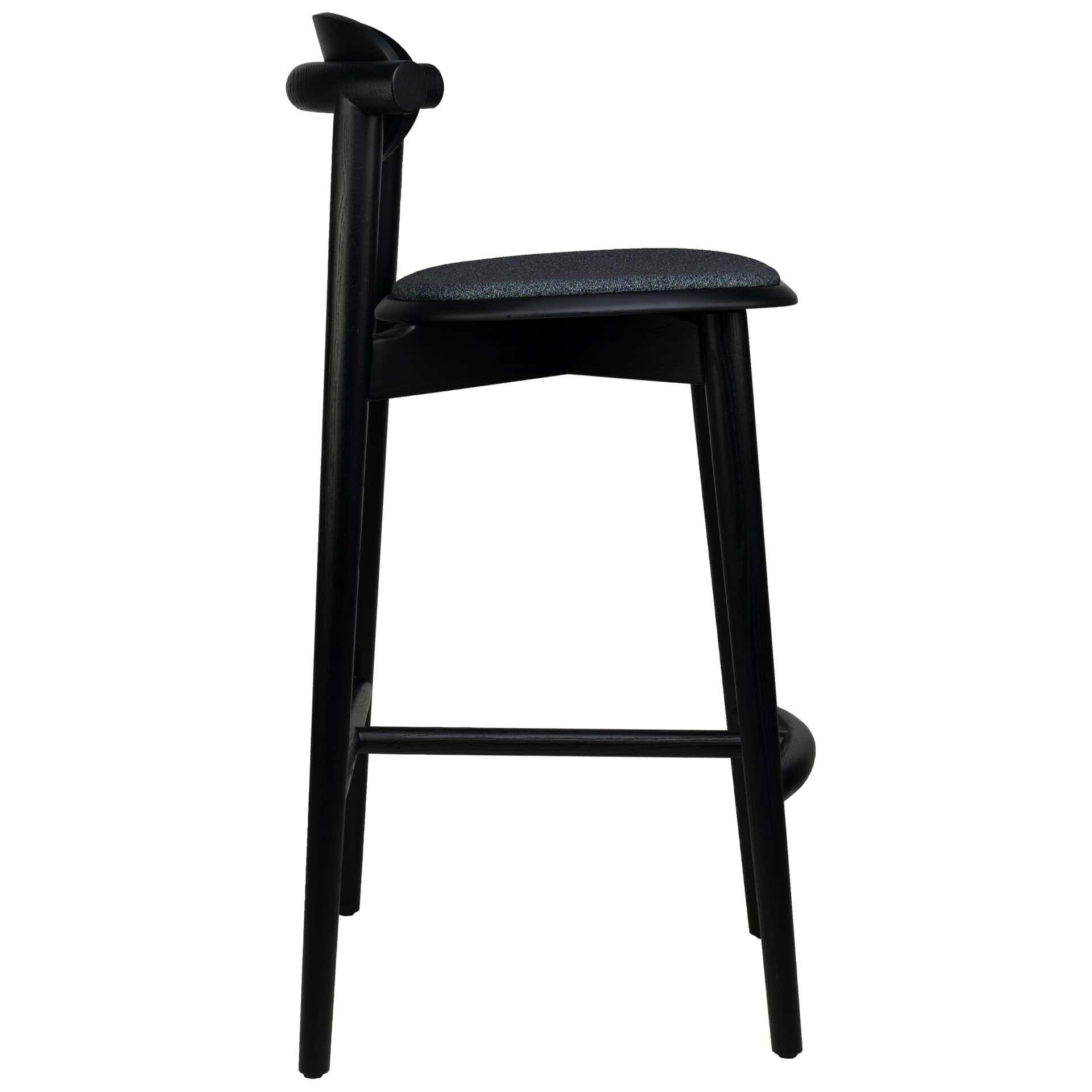 NORRY BARSTOOL BLACK ASH WOOD/BLACK GREEN