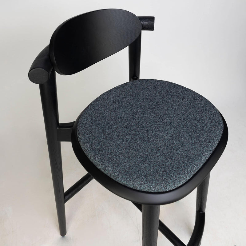 NORRY BARSTOOL BLACK ASH WOOD/BLACK GREEN