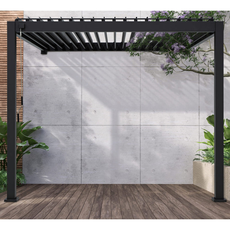 Pergola Eclipse – Wall-mounted Anthracite 3x3 m