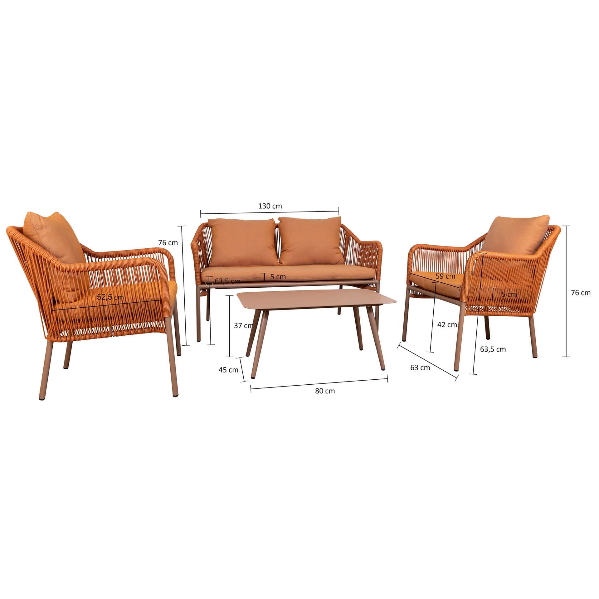 Balo outdoor lounge set orange