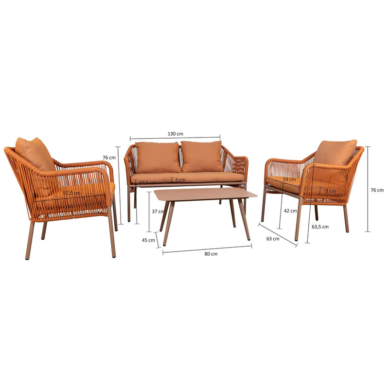 Balo outdoor lounge set orange