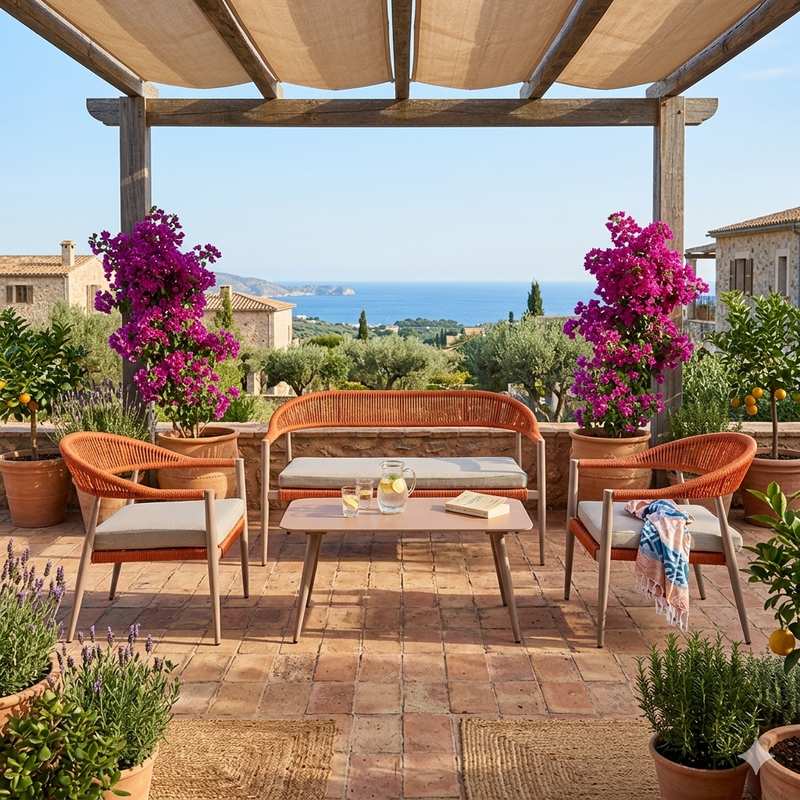 Oliver outdoor lounge set orange