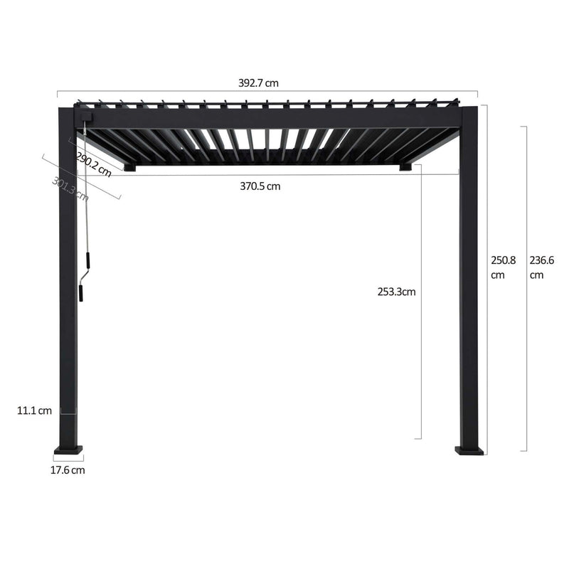 Pergola Eclipse – Wall-mounted Anthracite 3x4 m