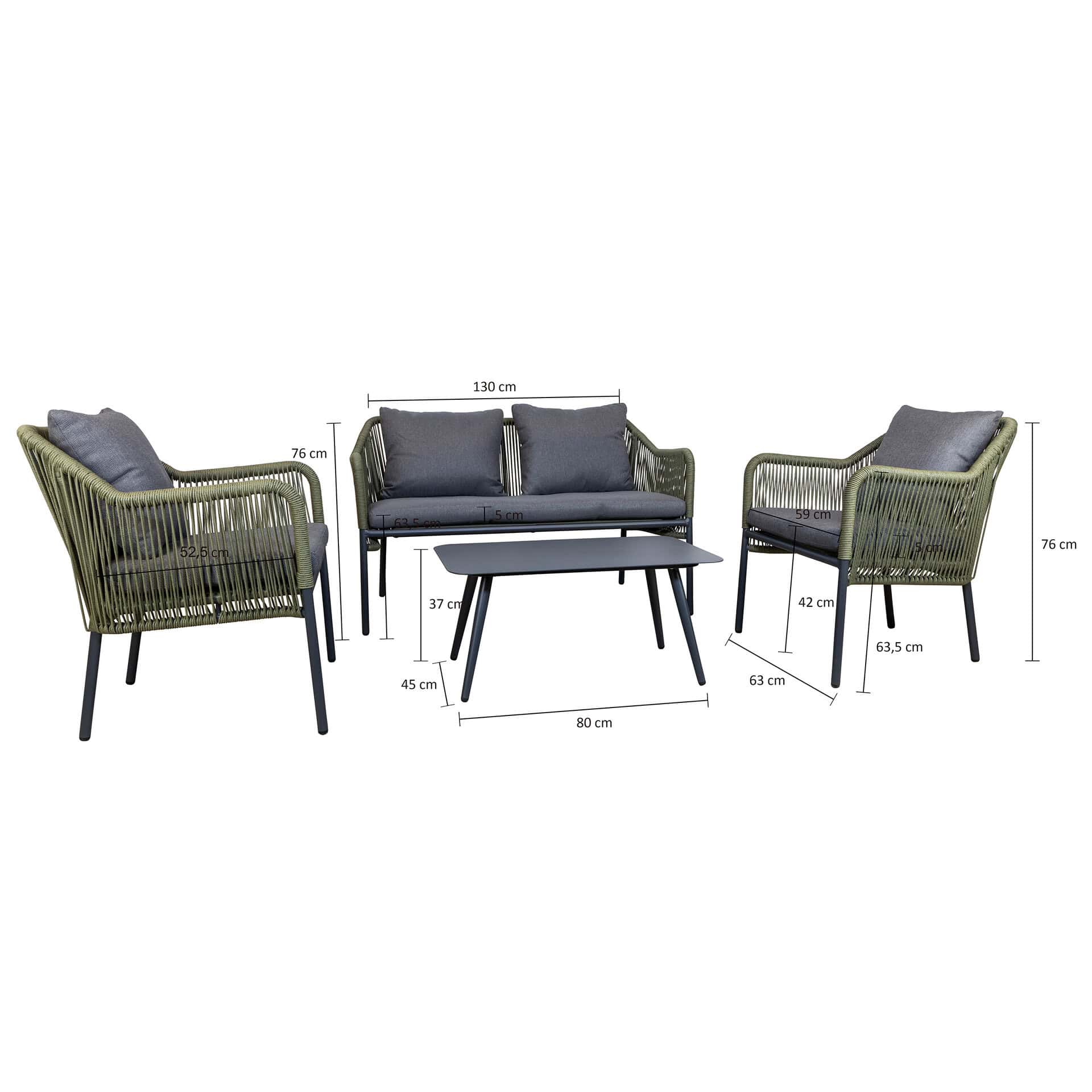 Balo outdoor lounge set green
