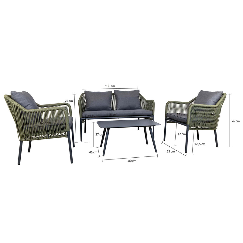 Balo outdoor lounge set green