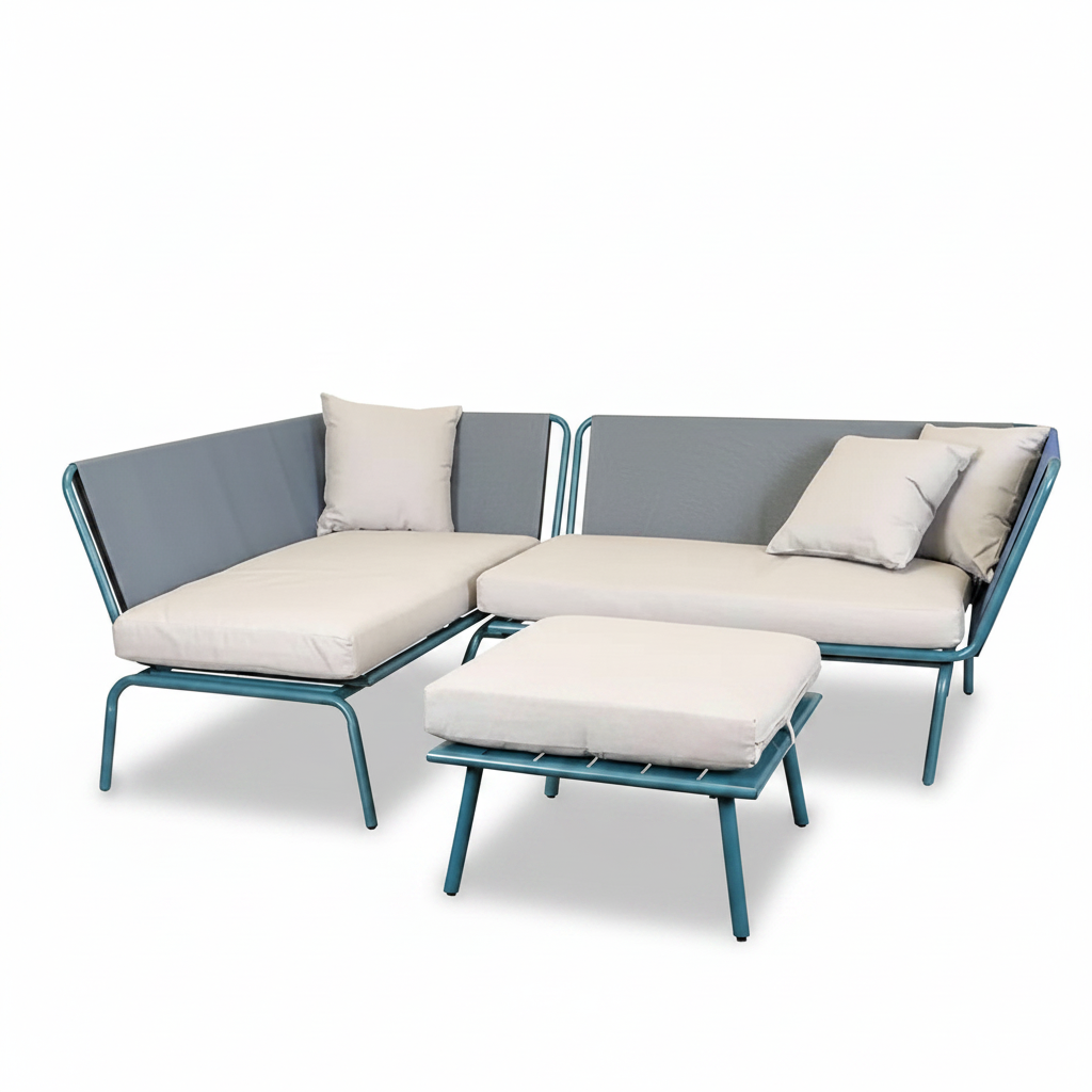 Maui corner lounge set blue